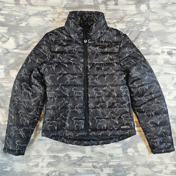 Kerrits Equestrian Horse Puffer Jacket Coat Zip Pockets Girl's size Gift - Picture 1 of 9
